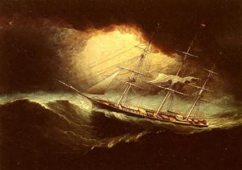 James E Buttersworth : Ship In A Storm